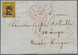 Schweiz: 1850 Rayon II 10 Rp. Schwarz/hellorangegelb/rot, Type 40, Stein A1-U, Abart "Gelbdruck Nach - Ongebruikt