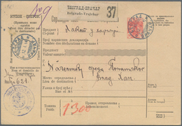 Serbien - Ganzsachen: 1904 Commercially Used Postal Stationery Parcel Card 10 Para Red From Belgrade - Serbia