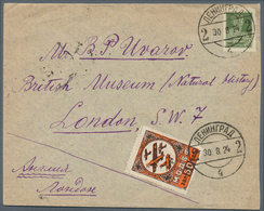 Sowjetunion: 1924, Air Mail Vignette With 20 K. Both Tied "LENINGRAD 3 8 24" To Cover To London, Ama - Cartas & Documentos