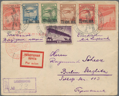 Sowjetunion: 1932 Registered Airmail Cover From Leningrad To Berlin, Germany Franked By 1931 Zeppeli - Cartas & Documentos