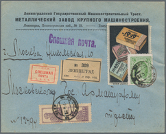 Sowjetunion: 1928 (1.6.), Registered 'Special Delivery' Cover Bearing Advertising Collar Showing Dif - Cartas & Documentos