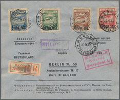 Sowjetunion: 1924 Air Set Of Four Used On Registered Cover From Moscow (6.9.24) To Berlin, With Reg. - Briefe U. Dokumente
