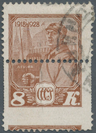 Sowjetunion: 1928, 10th Anniversary Of Red Army, 8 Kop. With Shifted Perforated Fine Used. - Covers & Documents