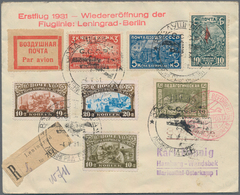 Sowjetunion: 1931, First Flight Re-Opening Leningrad-Berlin Route, Attractive Franking On Registered - Cartas & Documentos