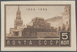 Sowjetunion: 1934, 10th Death Anniversary Of Lenin 5kop. Brown IMPERFORATED, Mint Original Gum Previ - Briefe U. Dokumente