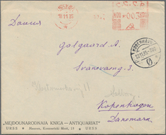Sowjetunion: 1935 Printed Matter With Meter Stamp Of Three Kop. Red From Moscow To Copenhague, With - Lettres & Documents