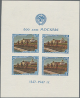 Sowjetunion: 1947, Two 'Moscow' Miniature Sheets, One In Type I, The Other Type II, One Mint Never H - Covers & Documents