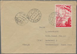 Sowjetunion: 1948, Cover From Liepaja/Latvia To GDR With Single Franking 60 Kop. Red/white Map With - Brieven En Documenten