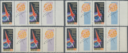 Sowjetunion: 1962 '1st Soviet Space Ship' 10k., Four Marginal Strips Of Four With Se-tenant Stamps/o - Covers & Documents