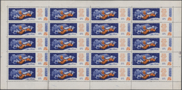 Sowjetunion: 1965 'Woshod 2' 10k. Blue & Orange, Perf 12½x12, COMPLETE SHEET OF 20 MINT NEVER HINGED - Covers & Documents