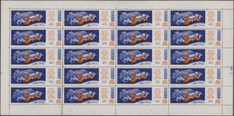 Sowjetunion: 1965 'Woshod 2' 10k. Blue & Orange, Perf 12½x12, COMPLETE SHEET OF 20 MINT NEVER HINGED - Cartas & Documentos