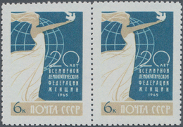 Sowjetunion: 1965 PROOF PAIR Of 'Intern. Women Fed.' 6k., Inscribed "ВСЕМИРНОЙ", Mint Never Hinged, - Cartas & Documentos