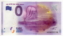 2016-1 BILLET TOURISTIQUE FRANCE 0 EURO SOUVENIR N° 000139 LA CITE DU VIN Billet Epuise - Privéproeven