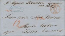 Spanien - Kanarische Inseln (1890er Jahre): 1871/72 Incoming Mail: Two Stampless Folded Envelopes Wi - Autres & Non Classés