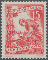 Triest - Zone B: 1953, Yugoslavia Definitive 15din. Red (farmer With Sunflowers) In Scarce TYPE II ( - Poststempel