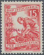 Triest - Zone B: 1953, Yugoslavia Definitive 15din. Red (farmer With Sunflowers) In Scarce TYPE II ( - Marcofilie