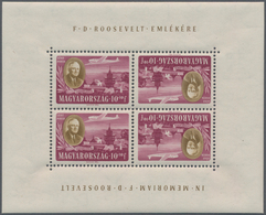 Ungarn: 1947, Roosevelt, Complete Set Of Eight Values In Tête-bêche Mini Sheets Of Four Stamps Each, - Gebraucht