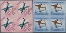 Ungarn: 1954, Fliegertag, 8 Werte Komplett, In Ungezähnten 4er-Blocks, Postfrisch. - Used Stamps