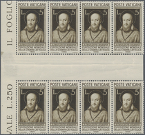 Vatikan: 1936, 5 L Katholische Presse Im Achterblock Mit Senkrechten Zwischenstegen Zwischen Den Mar - Unused Stamps