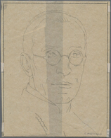 Vatikan: 1949 (ca). Hand Drawn Portrait Sketch Of Pope Pius XII, Format 180x140 Mm (ca), Signed C. M - Unused Stamps