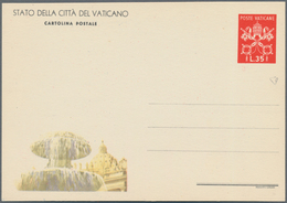 Vatikan - Ganzsachen: 1953: 35 L Postal Stationery Card Depicting The Fointain On St. Peters Square, - Entiers Postaux