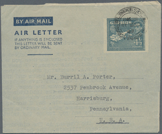 Zypern: 1947, Airletter 4 172d Canc. "LIMASSOL 11 DEC 47" To USA, Commercial Usage (Kessler 2). - Altri & Non Classificati