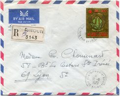 AFARS ET ISSAS LETTRE RECOMMANDEE PAR AVION DEPART DJIBOUTI 18-11-1970 TERR. FRs  AFARS-ISSAS POUR LA FRANCE - Cartas & Documentos