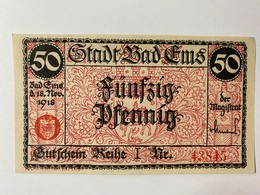 Allemagne Notgeld Ems 50 Pfennig - Collections