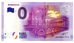 2016-1 BILLET TOURISTIQUE FRANCE 0 EURO SOUVENIR N°UEFG001807 BORDEAUX BT EPUISE - Essais Privés / Non-officiels