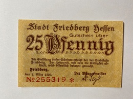 Allemagne Notgeld Friedberg 25 Pfennig - Collections