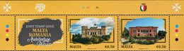 Malta - 2019 - Architecture - Palaces - Joint Issue With Romania - Mint Upper Stamp Pane With Issue Title In English - Malte