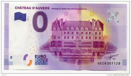 2016-1 BILLET TOURISTIQUE FRANCE 0 EURO SOUVENIR N°UECK001123 CHATEAU D'AUVERS - Private Proofs / Unofficial