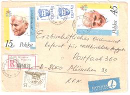 WYSZKOW Wegrowa Registred Letter Air Mail Brief Eingeschrieben Luft Lettre Recommandée Avion Jean Paul 2 Pape Yv 2909 10 - Covers & Documents