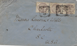 1884- Cover From Liverpool  To Charleroi ( Belgium )  Fr. N°79  2 1/2 Pence  X 3 - Storia Postale