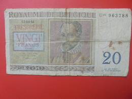 BELGIQUE 20 FRANCS 1956 CIRCULER (B.6) - 20 Francs