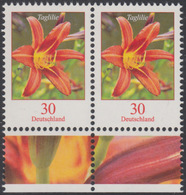 !a! GERMANY 2020 Mi. 3509 MNH Horiz. PAIR W/ Bottom Margins (a) - Flowers: Daylily - Ungebraucht