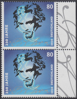 !a! GERMANY 2020 Mi. 3513 MNH Vert.PAIR W/ Right Margins - Ludwig Van Beethoven - Neufs