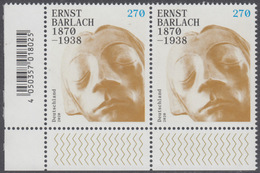 !a! GERMANY 2020 Mi. 3514 MNH Horiz.PAIR From Lower Left Corner - Ernst Barlach - Unused Stamps