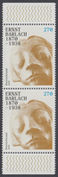 !a! GERMANY 2020 Mi. 3514 MNH Vert.PAIR W/ Bottom & Top Margins - Ernst Barlach - Neufs