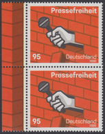 !a! GERMANY 2020 Mi. 3515 MNH Vert.PAIR W/ Left Margins - Freedom Of Press - Unused Stamps
