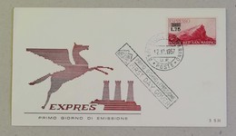 FDC Espresso Sovrastampa L.75 Su L.60 - 12/12/1957 - Francobolli Per Espresso