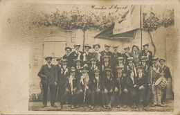 Carte Photo Argent Sur Sauldre Groupe Conscrits 1913  Tambour De Ville - Argent-sur-Sauldre