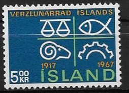 Islande 1967 N° 367  Neuf ** MNH Chambre De Commerce - Unused Stamps