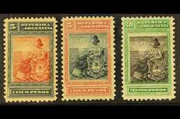 1899 COLOUR TRIAL PROOFS. 5p Red & Blue, 5p Blue & Rose (crease) & 20p Black & Green Liberty Seated (Scott 140 & 142) Co - Other & Unclassified