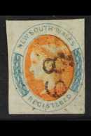 NEW SOUTH WALES 1859 Registered 6d Orange And Prussian Blue, With Double Lined Watermark "N", SG 106, Fine With Four Cle - Autres & Non Classés