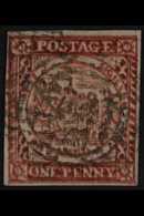 NEW SOUTH WALES 1850 1d Gooseberry-red Sydney Harbour View Plate II (from Position 25), SG 10, Fine Used, 4 Good Margins - Sonstige & Ohne Zuordnung