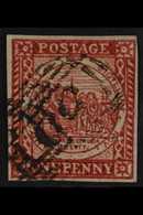 NEW SOUTH WALES 1850 1d Brownish Red Sydney View Plate II, SG 12, Very Fine Used, 4 Good Margins, Very Fresh. For More I - Altri & Non Classificati