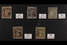 NEW SOUTH WALES 1852-53 6d BROWNS Laureate All Different Used Group Of Identified Shades On A Stock Card, Includes 1852- - Autres & Non Classés