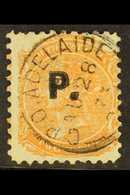 SOUTH AUSTRALIA DEPARTMENTALS "P." (Police)  1870 2d Orange Red, Perf 10, SG 160, Ovptd "S.M.", Very Fine Used. For More - Autres & Non Classés