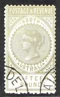 SOUTH AUSTRALIA 1886 £15 Silver "Postage & Revenue" Perf 11½-12½, SG 207a, Very Fine Used / Adelaide Cto. A Very Scarce  - Altri & Non Classificati